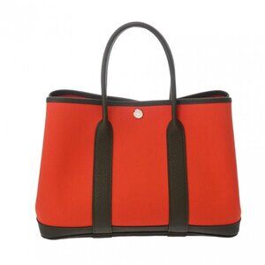 HERMES Garden party TPM Orange/Olive Green hand bag 800000135434000